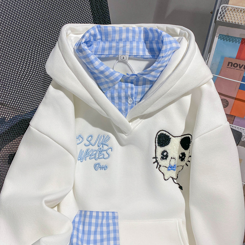Hooded large yard tops loose T-shirt for women