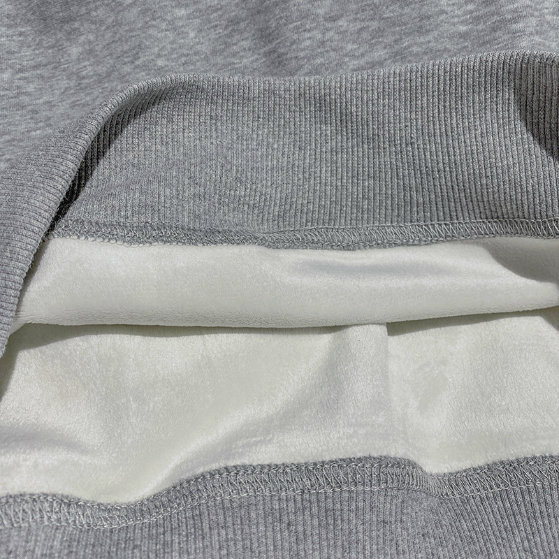 Loose thick hoodie thermal plus velvet tops for women