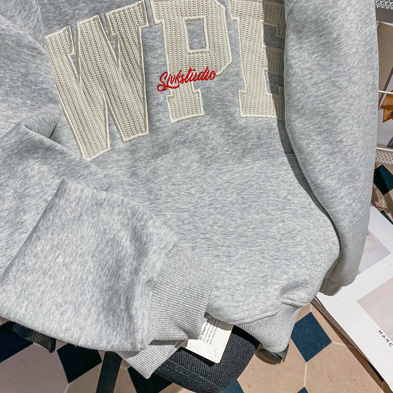 Pure cotton cotton hoodie long sleeve T-shirt for women