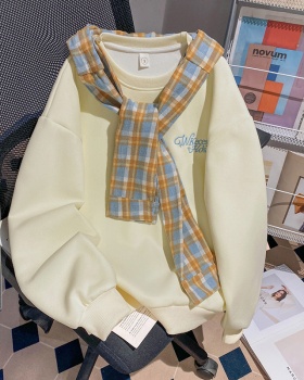 Pure cotton complex tops round neck milk silk shawl