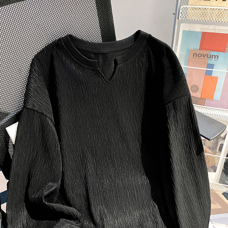 V-neck couples thin T-shirt long loose bottoming shirt