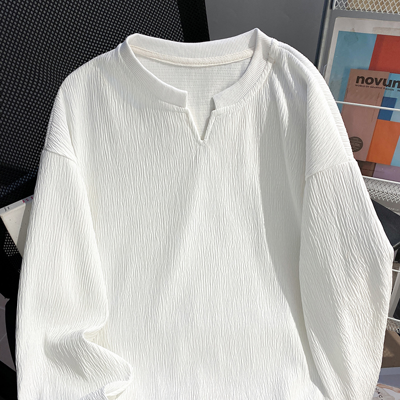 V-neck couples thin T-shirt long loose bottoming shirt