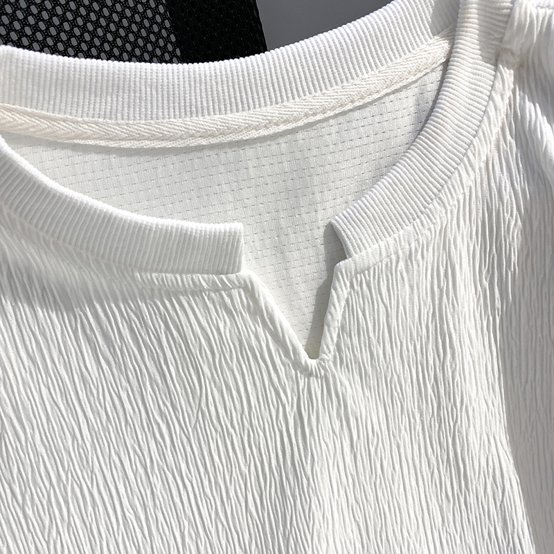 V-neck couples thin T-shirt long loose bottoming shirt