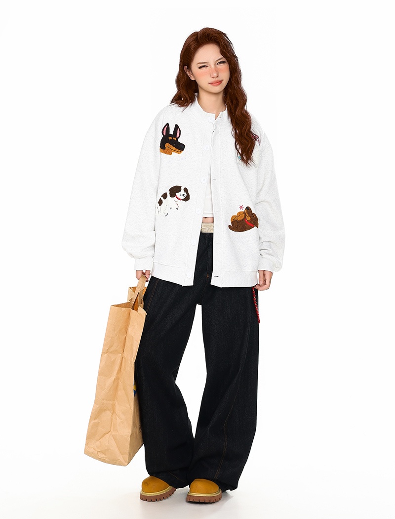 Autumn and winter coat cstand collar cardigan for women