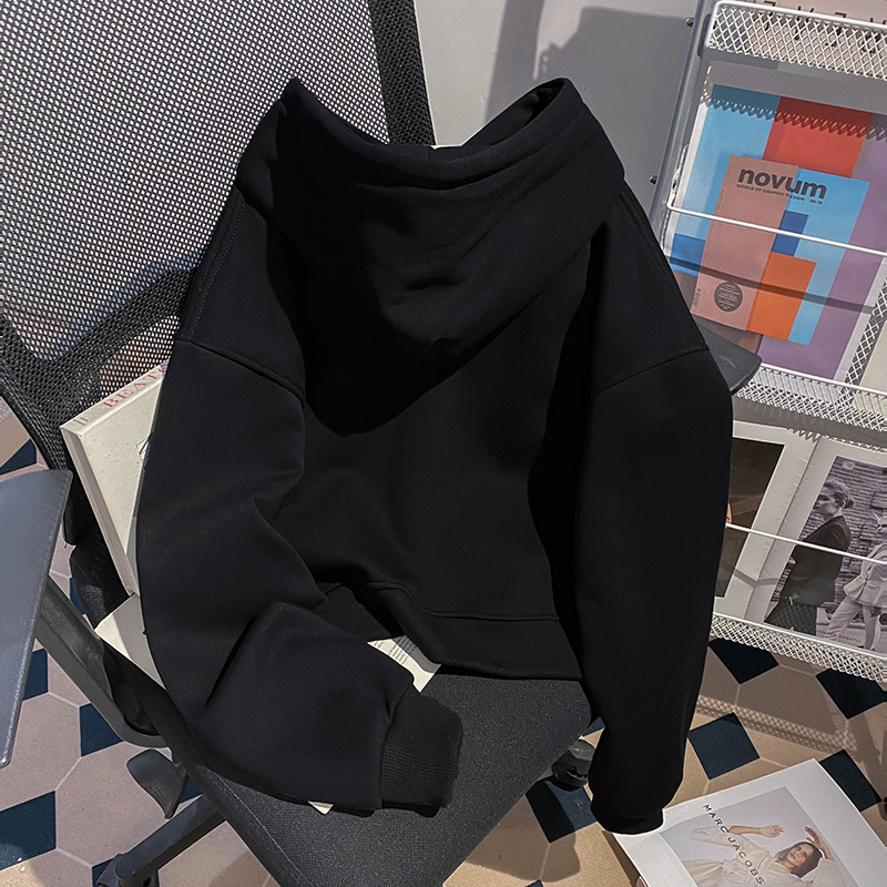Autumn and winter short hoodie hooded embroidery tops