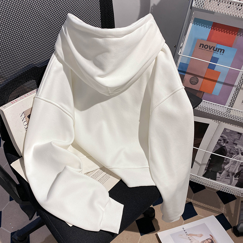 Autumn and winter short hoodie hooded embroidery tops