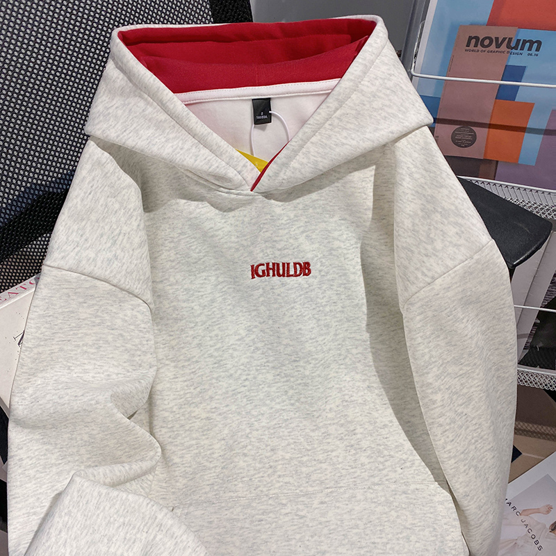 Hooded large yard hoodie embroidered flowers tops for women