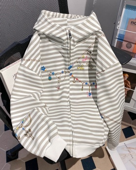Spring and autumn cardigan hooded T-shirt for women