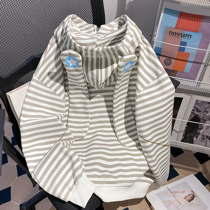 Spring and autumn cardigan hooded T-shirt for women