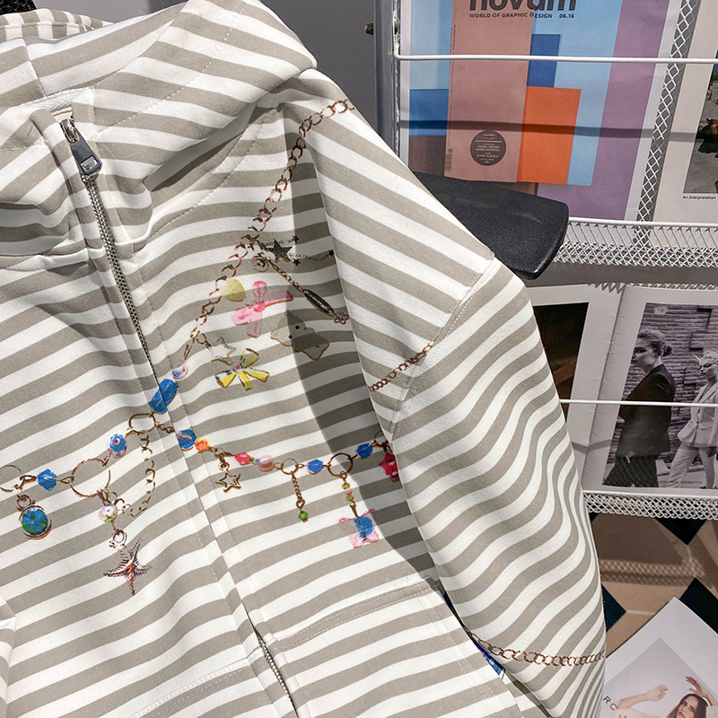 Spring and autumn cardigan hooded T-shirt for women