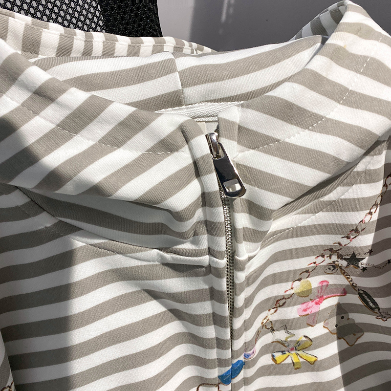 Spring and autumn cardigan hooded T-shirt for women