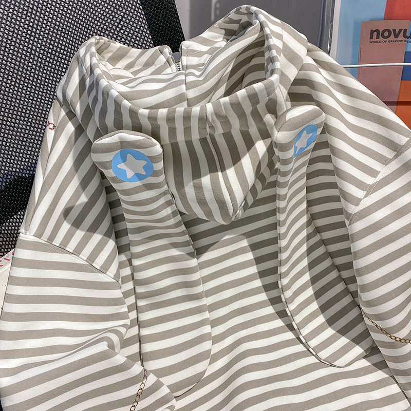 Spring and autumn cardigan hooded T-shirt for women