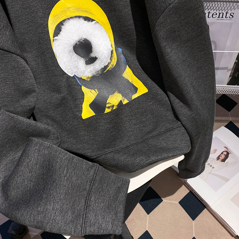 Loose cartoon tops thick thermal hoodie for women