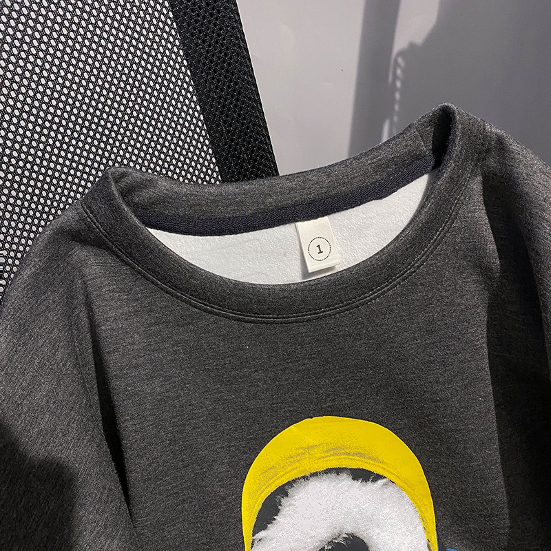 Loose cartoon tops thick thermal hoodie for women