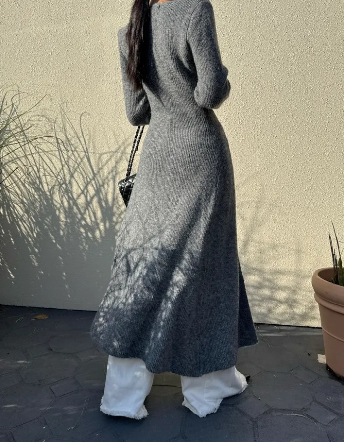 Single-breasted dress Korean style sweater for women
