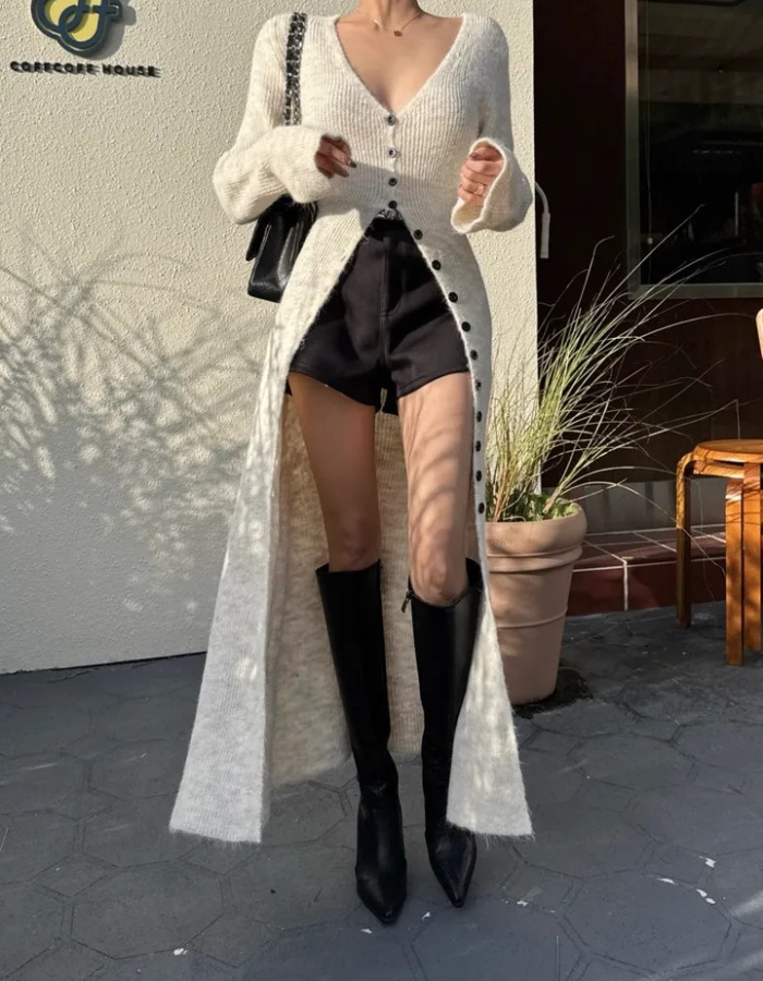 Single-breasted dress Korean style sweater for women