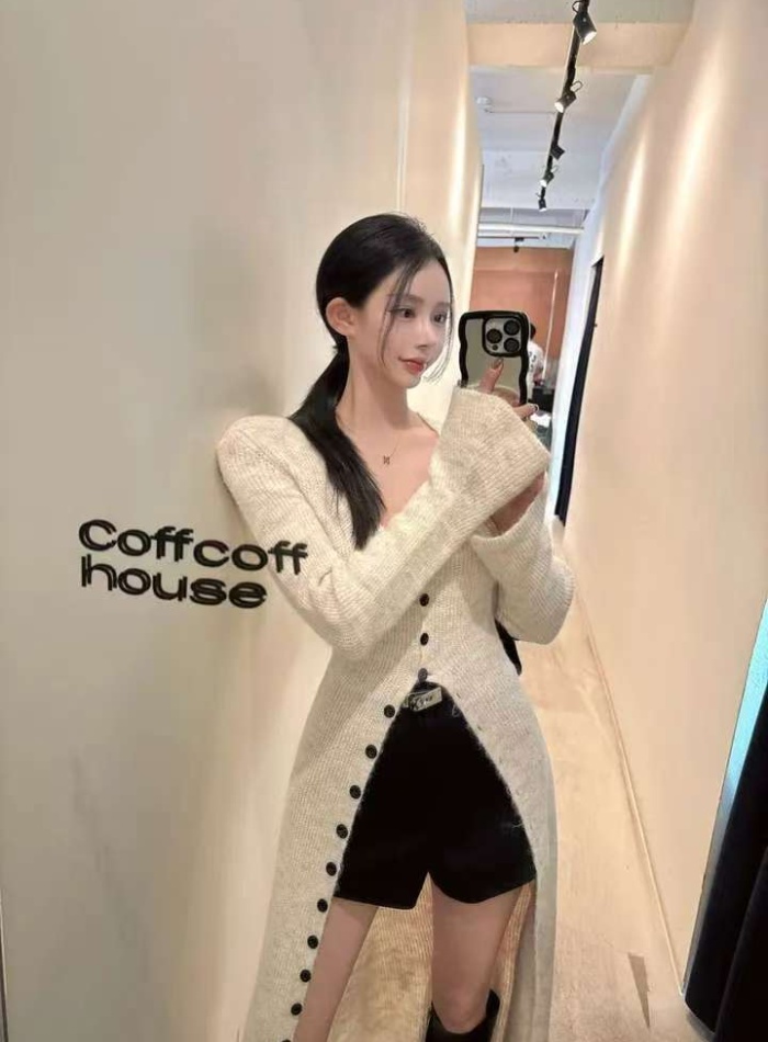 Single-breasted dress Korean style sweater for women
