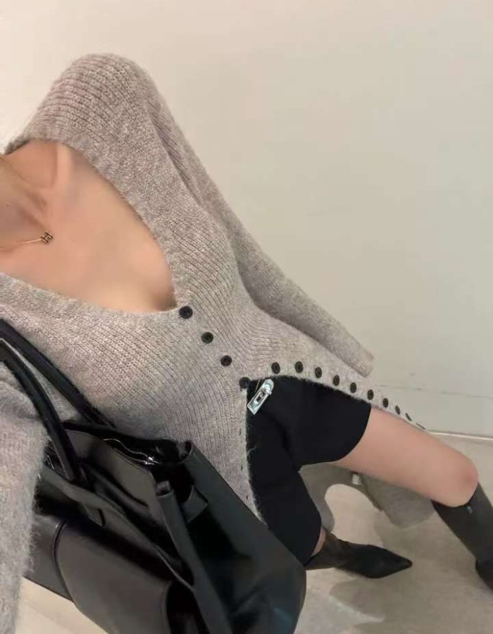 Single-breasted dress Korean style sweater for women