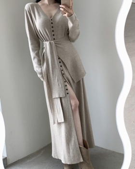 Niche lazy long sleeve shawl loose Casual dress for women