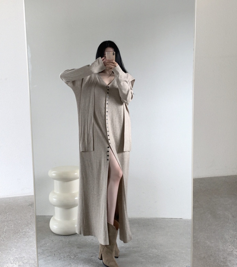 Niche lazy long sleeve shawl loose Casual dress for women