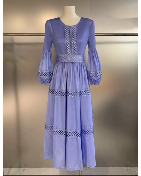 Lace European style sequins embroidery hollow dress