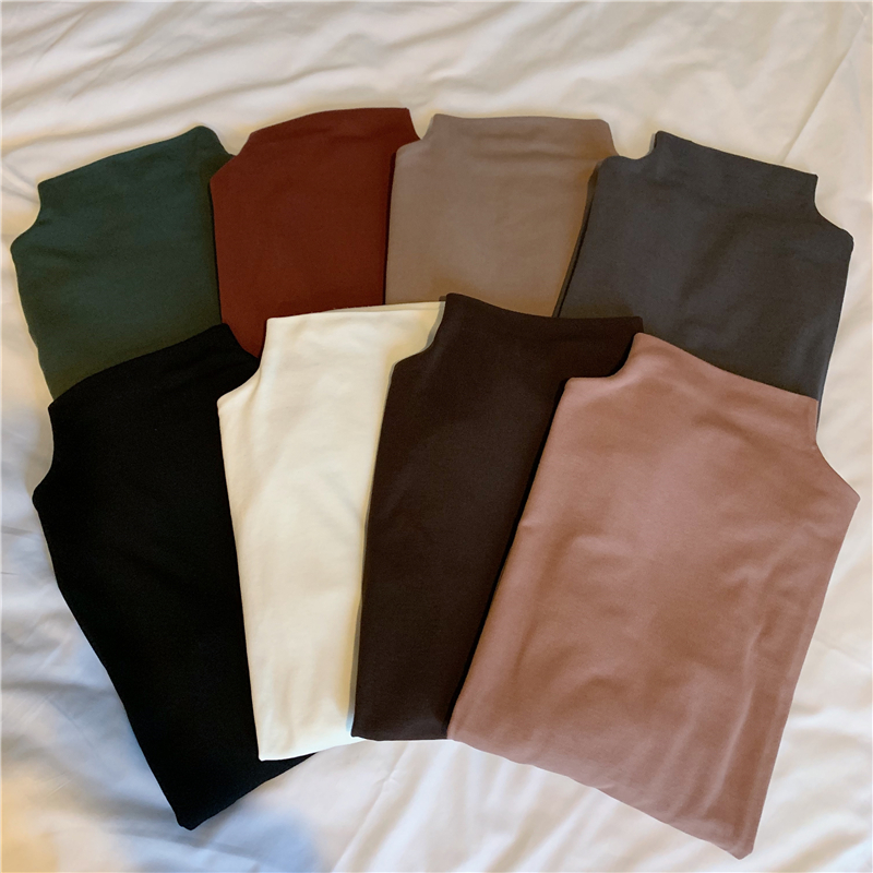 Thin half high collar bottoming shirt cozy T-shirt