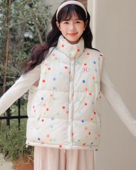 All-match lambs wool cotton waistcoat wear bubble rainbow coat
