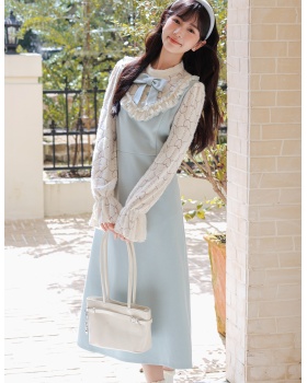 Pinched waist sweet style dress for women