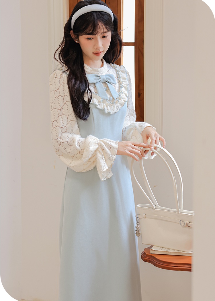 Pinched waist sweet style dress for women