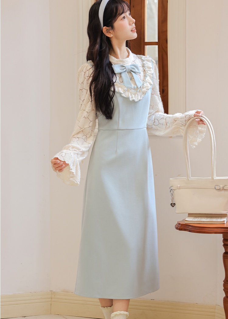 Pinched waist sweet style dress for women