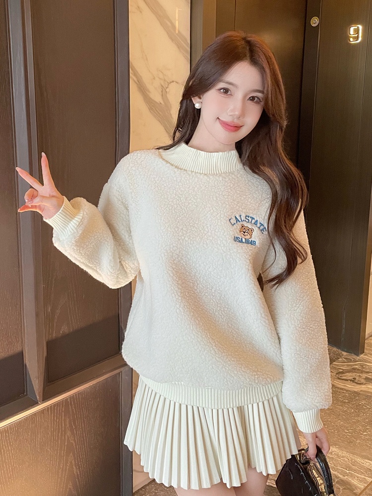 Pullover plus velvet hoodie autumn and winter tops