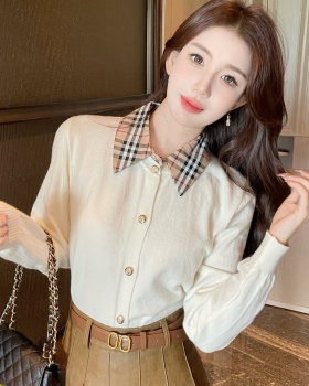 Autumn and winter splice cardigan inside the ride slim sweater