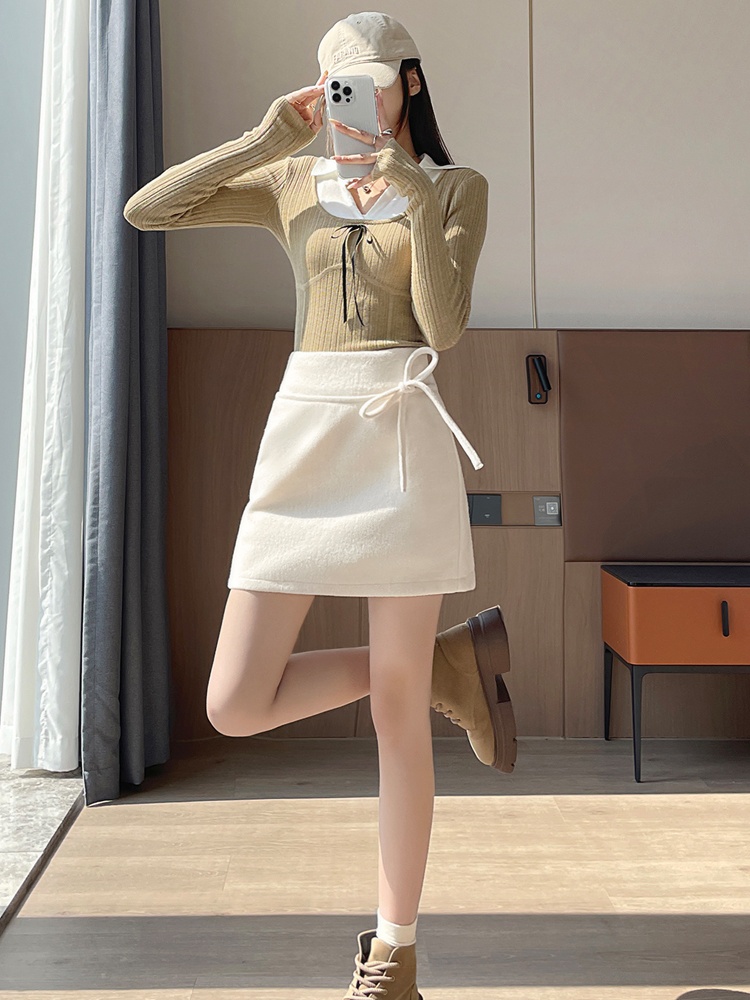 Package hip bow skirt high waist autumn short skirt