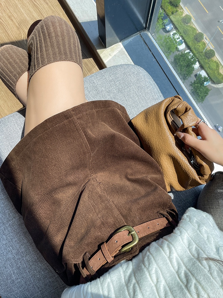 Short all-match A-line slim autumn and winter skirt