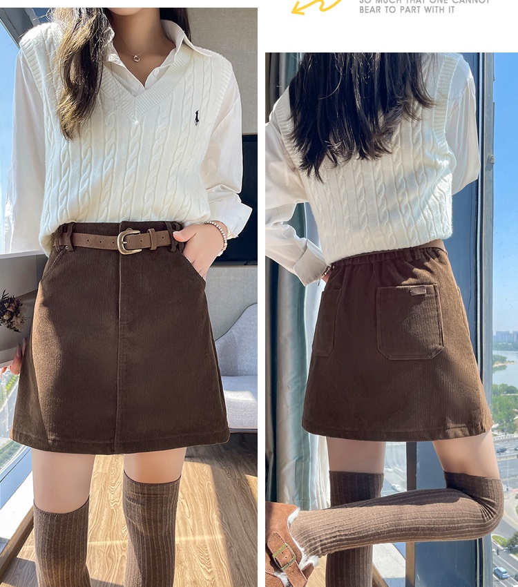 Short all-match A-line slim autumn and winter skirt