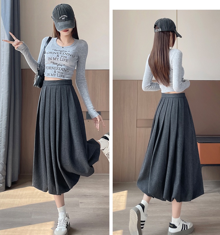 Thick and disorderly long bud skirt temperament skirt