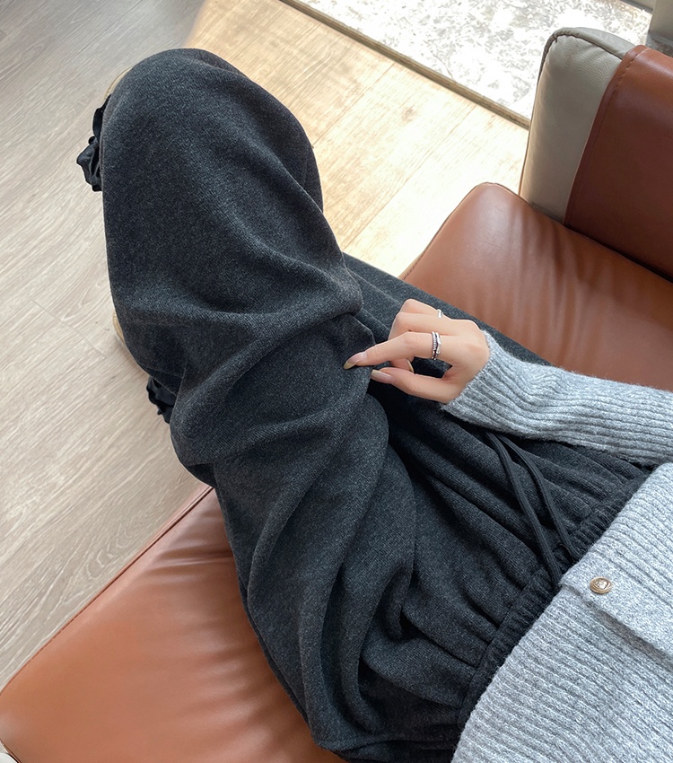 Straight splice wide leg pants lace casual pants