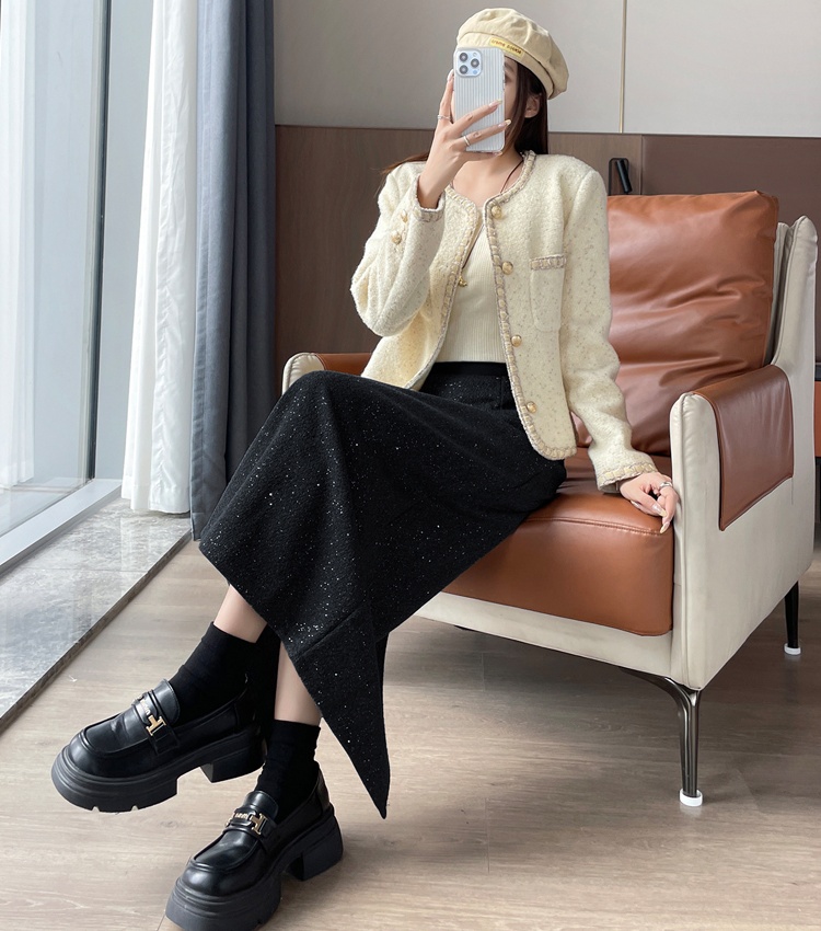 Autumn and winter skirt glitter long skirt for women
