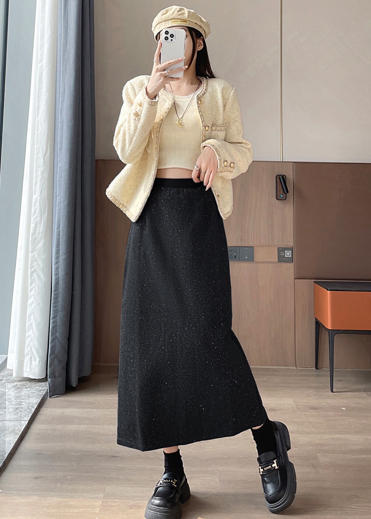 Autumn and winter skirt glitter long skirt for women