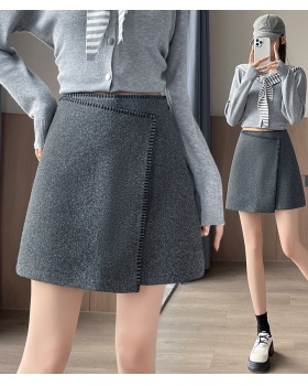 All-match Korean style short skirt woolen skirt for women