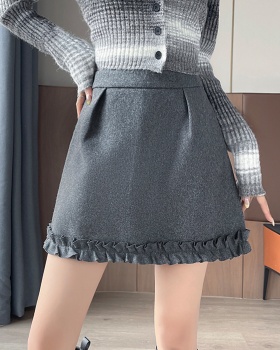Package hip A-line short skirt wood ear skirt