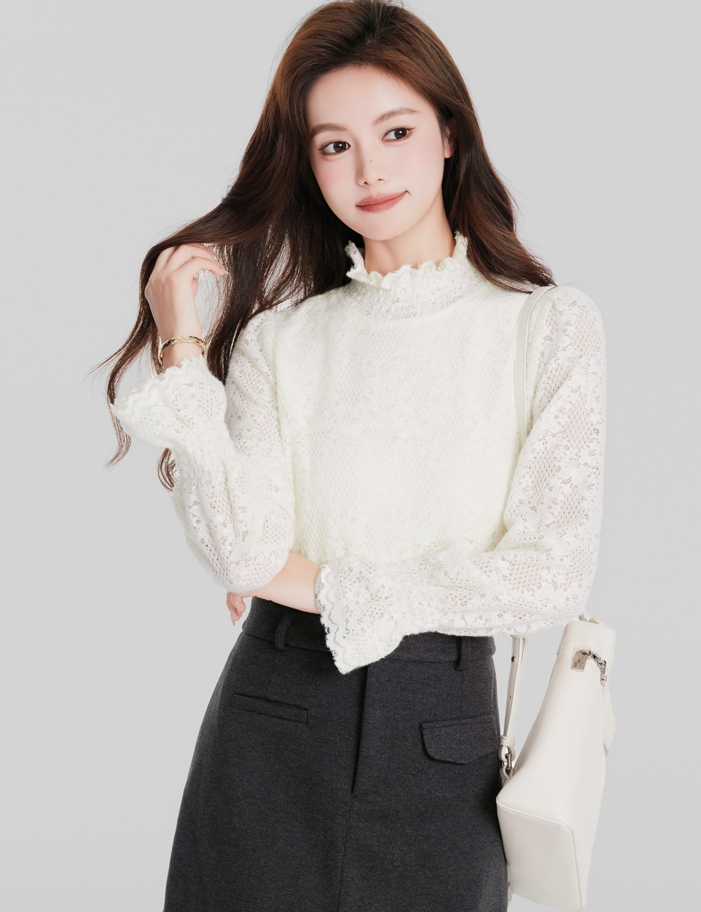 Autumn and winter inside the ride tops lace bottoming shirt