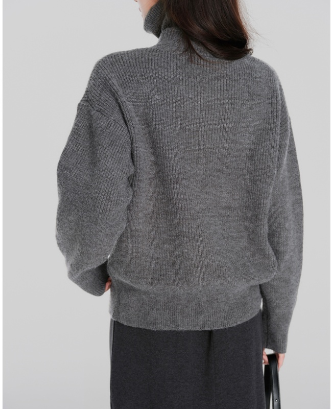 Thick bottoming shirt gray tops for women