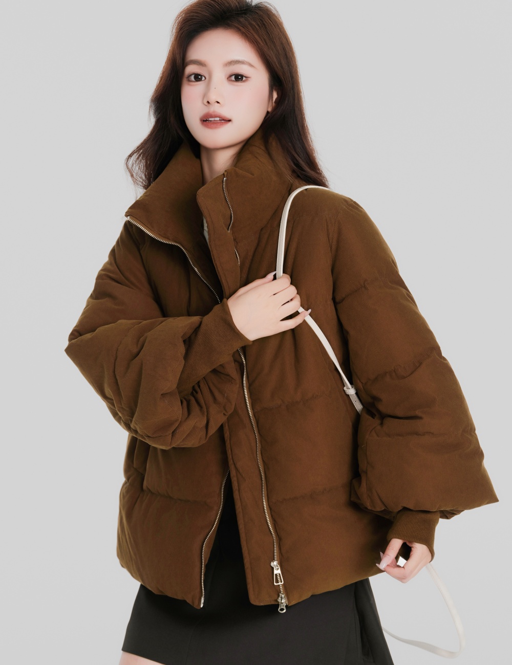 Fashion thick cotton coat niche cstand collar coat