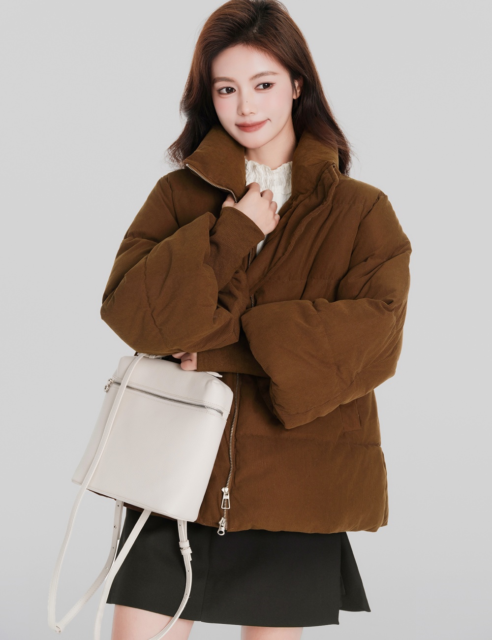 Fashion thick cotton coat niche cstand collar coat