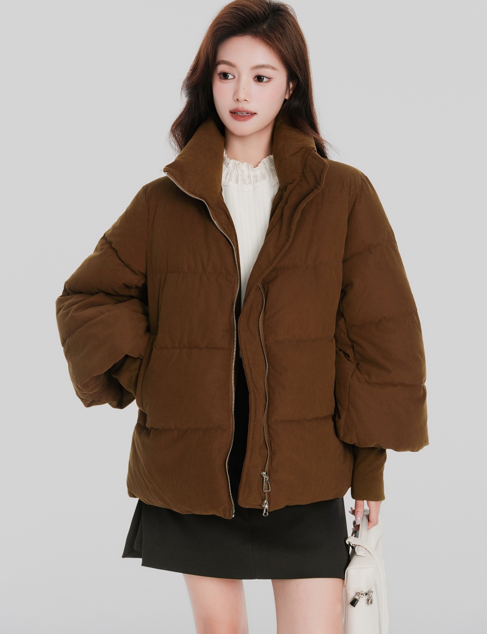 Fashion thick cotton coat niche cstand collar coat