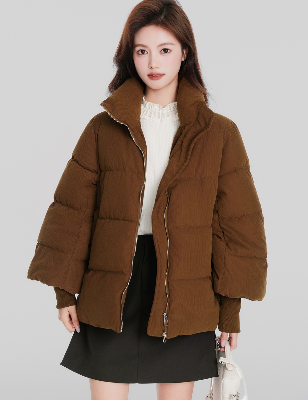 Fashion thick cotton coat niche cstand collar coat