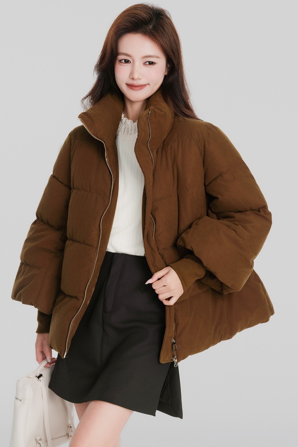 Fashion thick cotton coat niche cstand collar coat