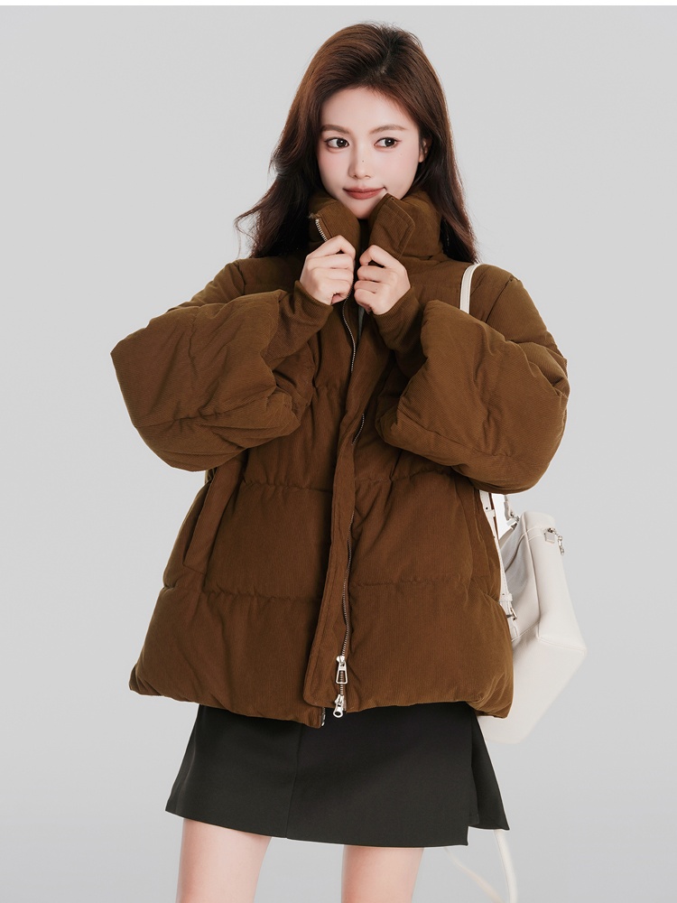 Fashion thick cotton coat niche cstand collar coat