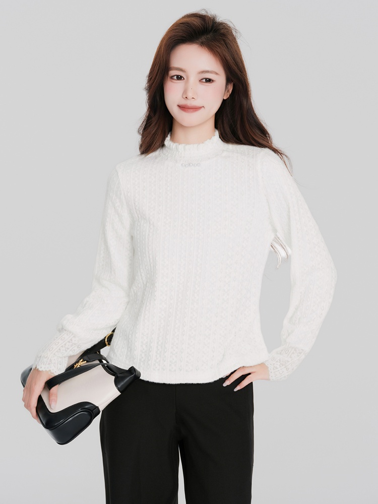 Loose chanelstyle bottoming shirt all-match shirt